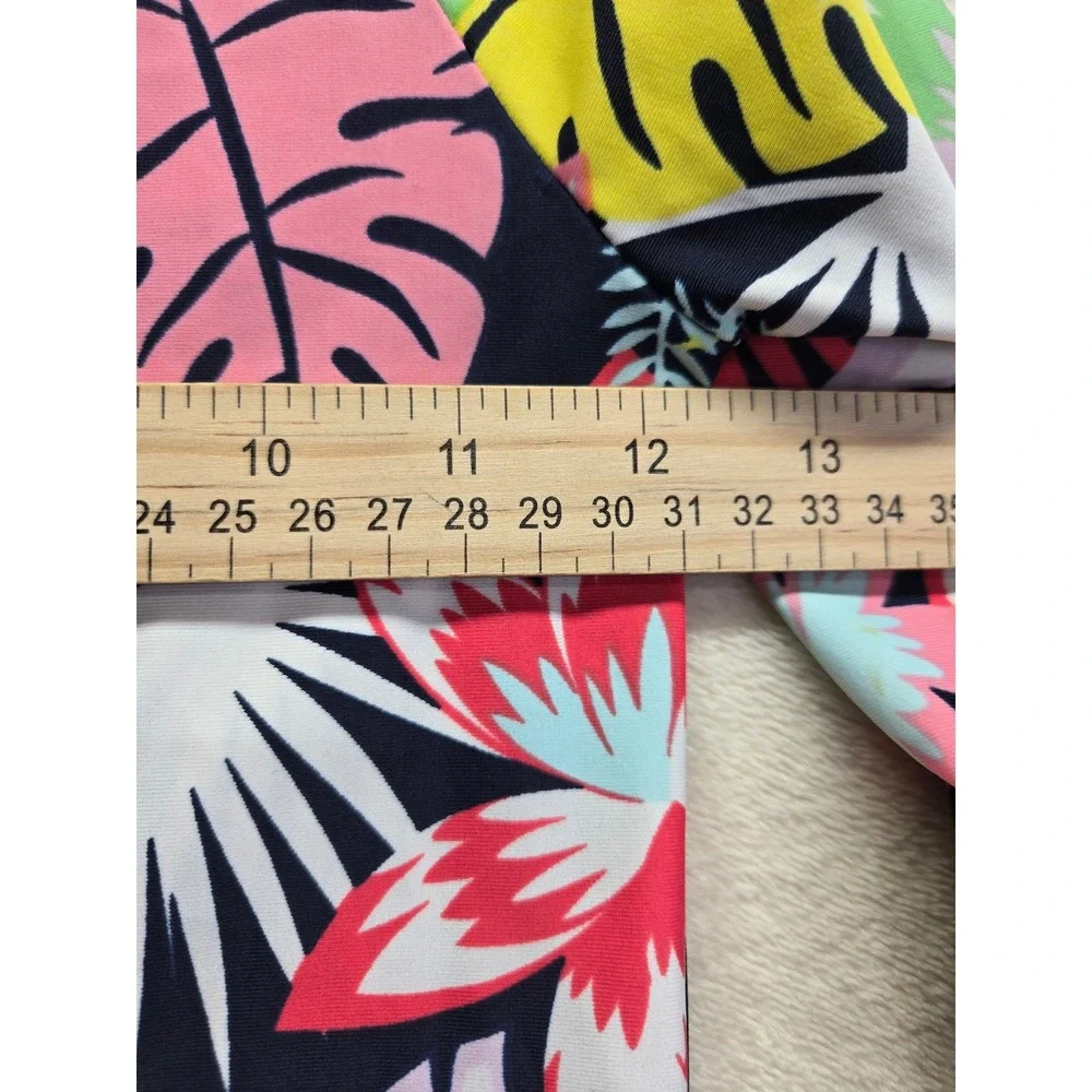 Gap Kids Girls Rash Guard Swim Top Long Sleeve Tropical Floral Multicolor Medium